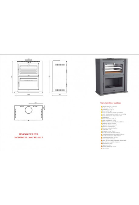 Poêle à bois - Four / HL-200 / 11 kW